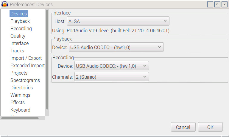 behringer uca202 audio interface audacity